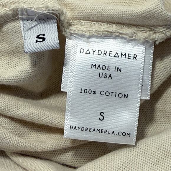 Daydreamer Free People Rolling Stones ‘89 Long T-shirt Dress Size S Cream Slit - Picture 8 of 10